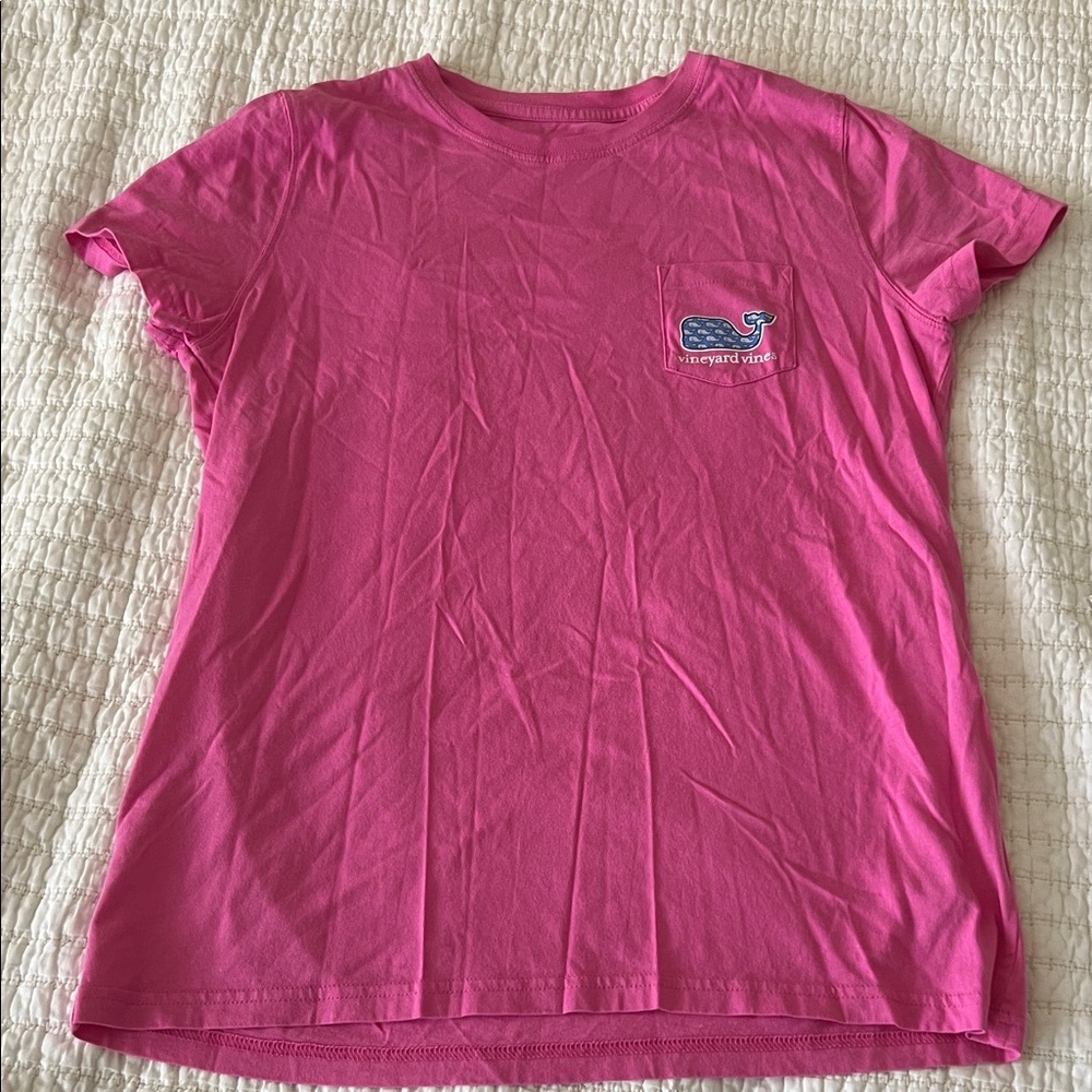 Vineyard Vines Hot Pink Whale Patch Tee